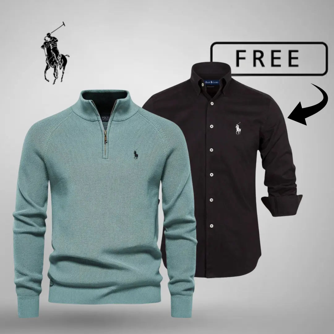 Style & Comfort Premium – Half-Zip Jumper + FREE Classic Shirt