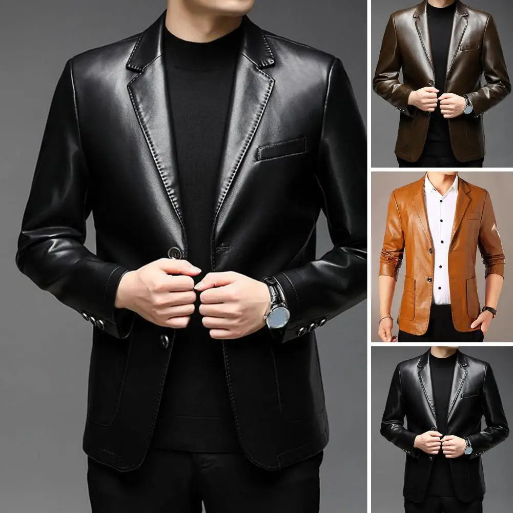 Jaqueta Masculina Gola Lapela Estilo Casual Elegante