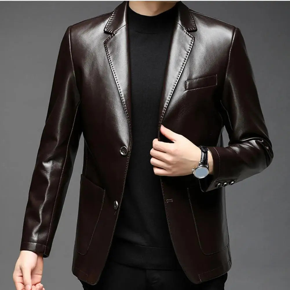Jaqueta Masculina Gola Lapela Estilo Casual Elegante