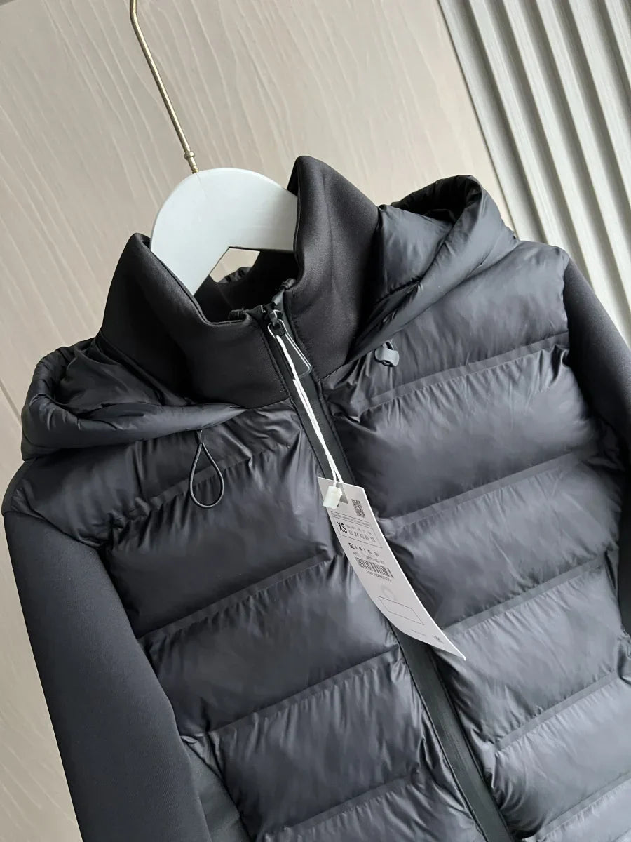 Jaqueta Feminina Leve com Capuz Acolchoada Para o Inverno