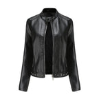 Jaqueta Feminina Estilo Punk Rock com Gola Alta