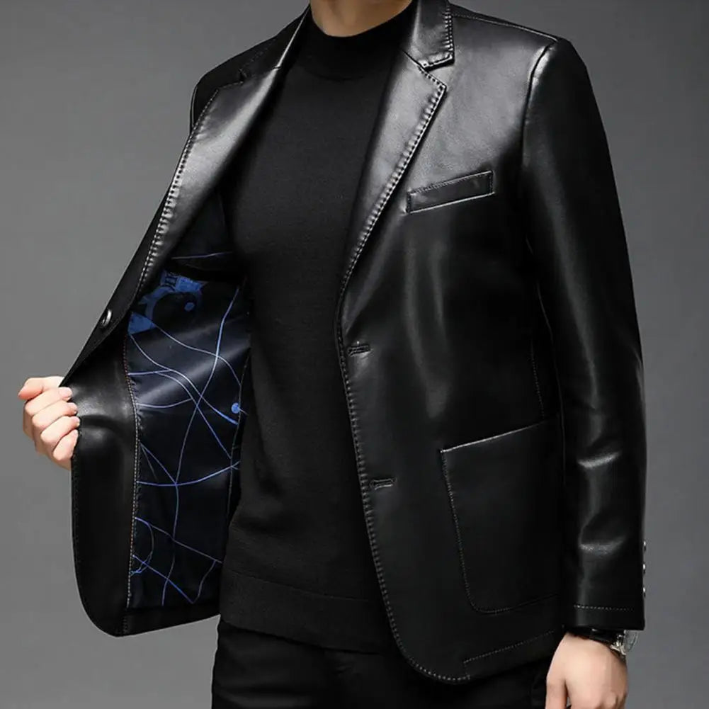 Jaqueta Masculina Gola Lapela Estilo Casual Elegante