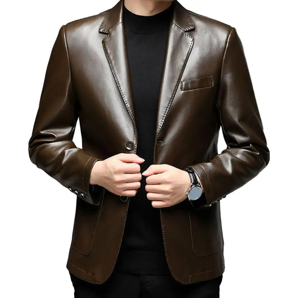 Jaqueta Masculina Gola Lapela Estilo Casual Elegante