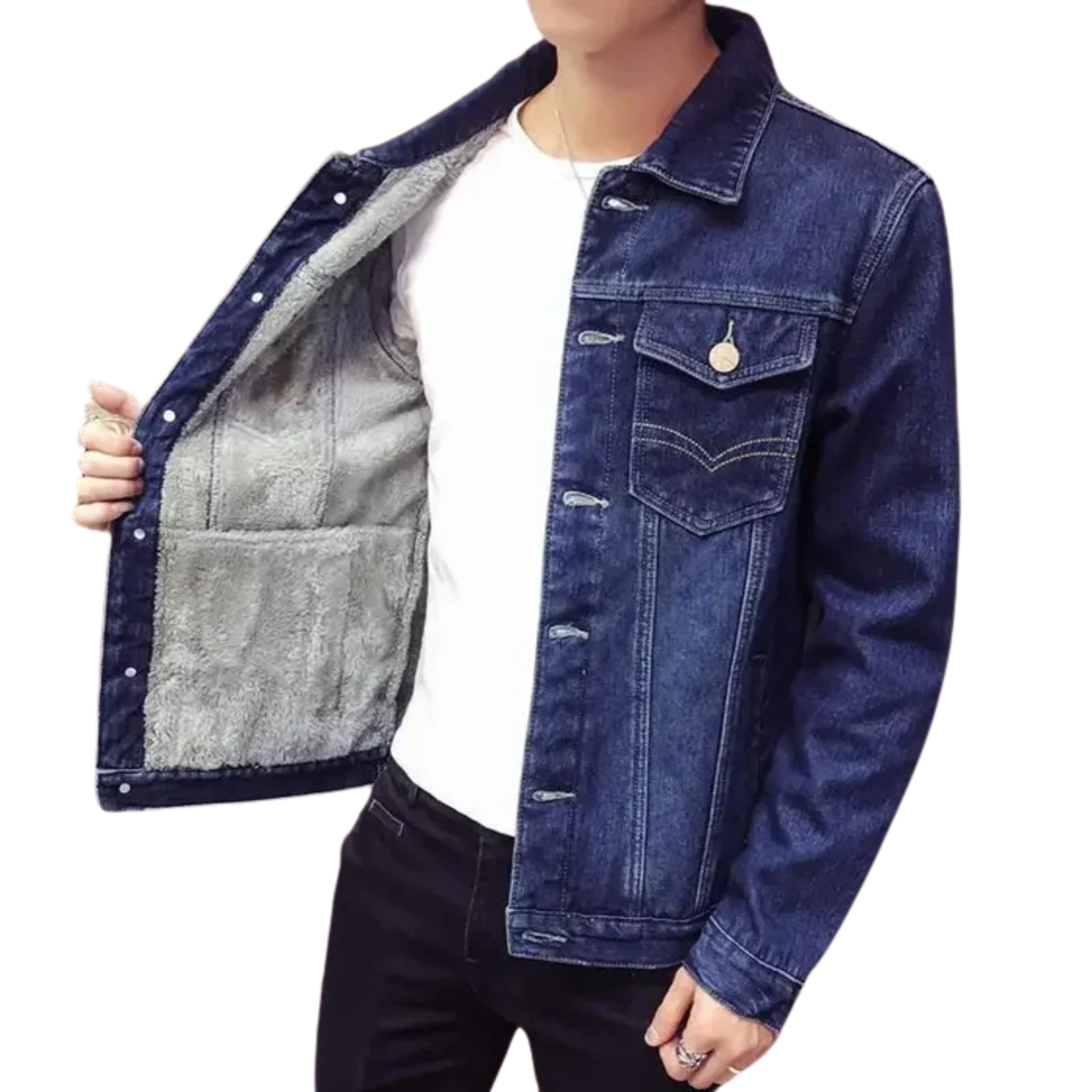 Jaqueta Jeans Masculina Peludo Style