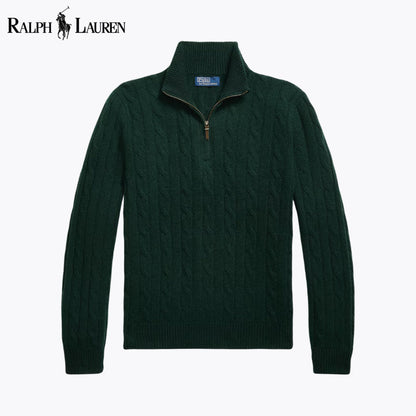 RL Cable-Knit Cashmere Quarter-Zip Jumper